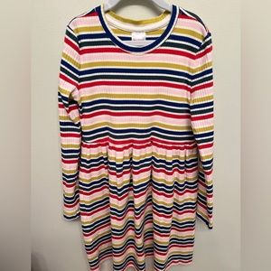 Hanna Andersson print rib dress in stripe, Sz.10